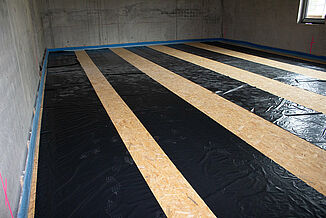 Floor construction in the Haus der Musik.
