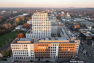 Aerial view of the Seetor City Campus in Nuremberg.