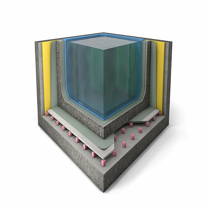 Pool rendering with suitable REGUPOL products.