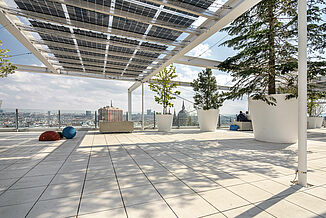 View over Vienna from the Ikea Westbahnhof roof terrace.