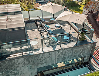 Roof terrace of the Hotel Sternwirt in Högen