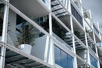 Façade of Ikea Westbahnhof in Vienna.