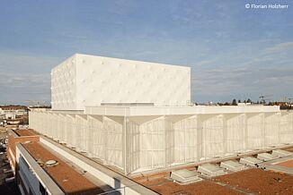 Technical installation on the roof of the Volkstheater Munich.