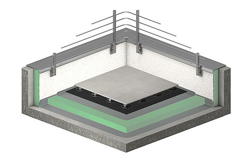 REGUPOL sound and drain 22 under pedestals and concrete tiles REGUPOL sound and drain 22 under pedestals and concrete tiles