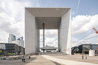The Grande Arche in Paris is a modern replica of the Arc de Triomphe and a kind of landmark in La Défense.