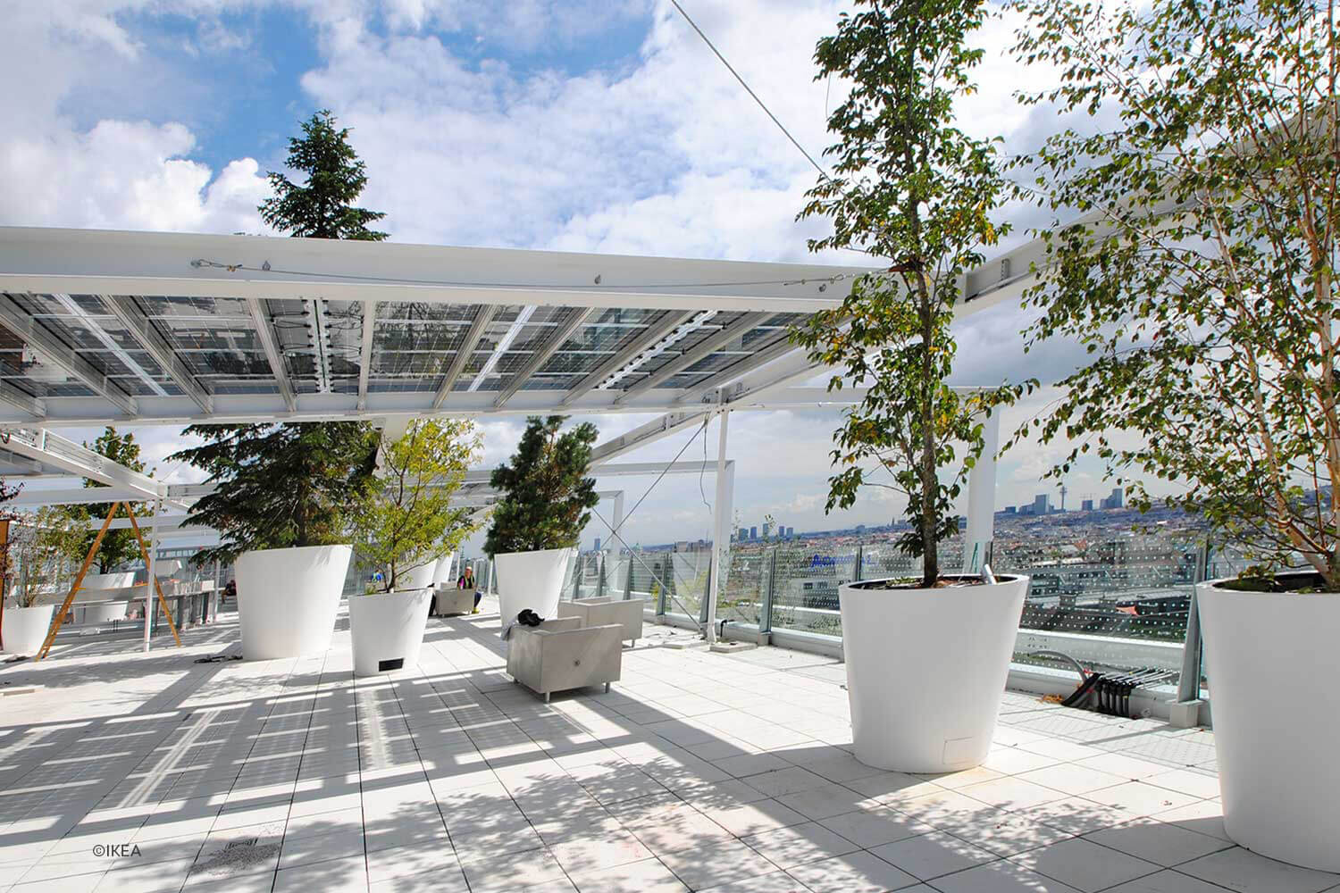 Ikea Westbahnhof roof terrace in Vienna.
