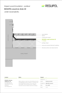 REGUPOL sound and drain 22 under pedestals and wooden decking boards