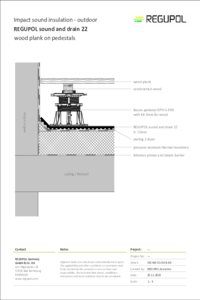 REGUPOL sound and drain 22 under pedestals and wooden decking boards