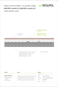REGUPOL comfort 12 and REGUPOL comfort S1 under OSB sheeting on CLT ceiling