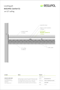 REGUPOL comfort S1 under cement screed on CLT ceiling