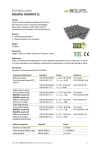 REGUPOL comfort 12 on CLT ceiling