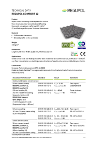 REGUPOL comfort 12 on wood frame ceiling