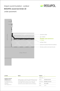 REGUPOL sound and drain 22 under concrete tiles on stone chippings