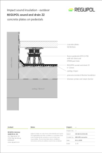 REGUPOL sound and drain 22 under pedestals and concrete tiles